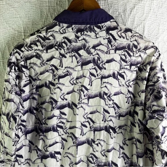 Vintage Adobe Rose 1995 Shirt Womens Large Western Horses Allover Print Purple - Picture 11 of 16
